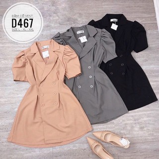 60-90kg [Ảnh thật] BIGSIZE ĐẦM CỔ VEST D467