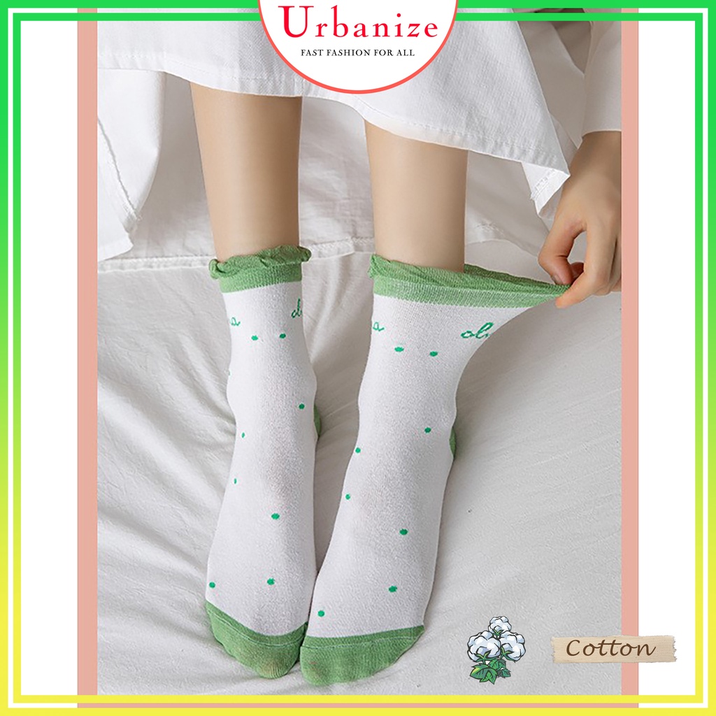 Tất nữ cao cổ nhún bèo lolita Hàn Quốc cotton nhiều màu siêu dễ thương giá rẻ Urbanize