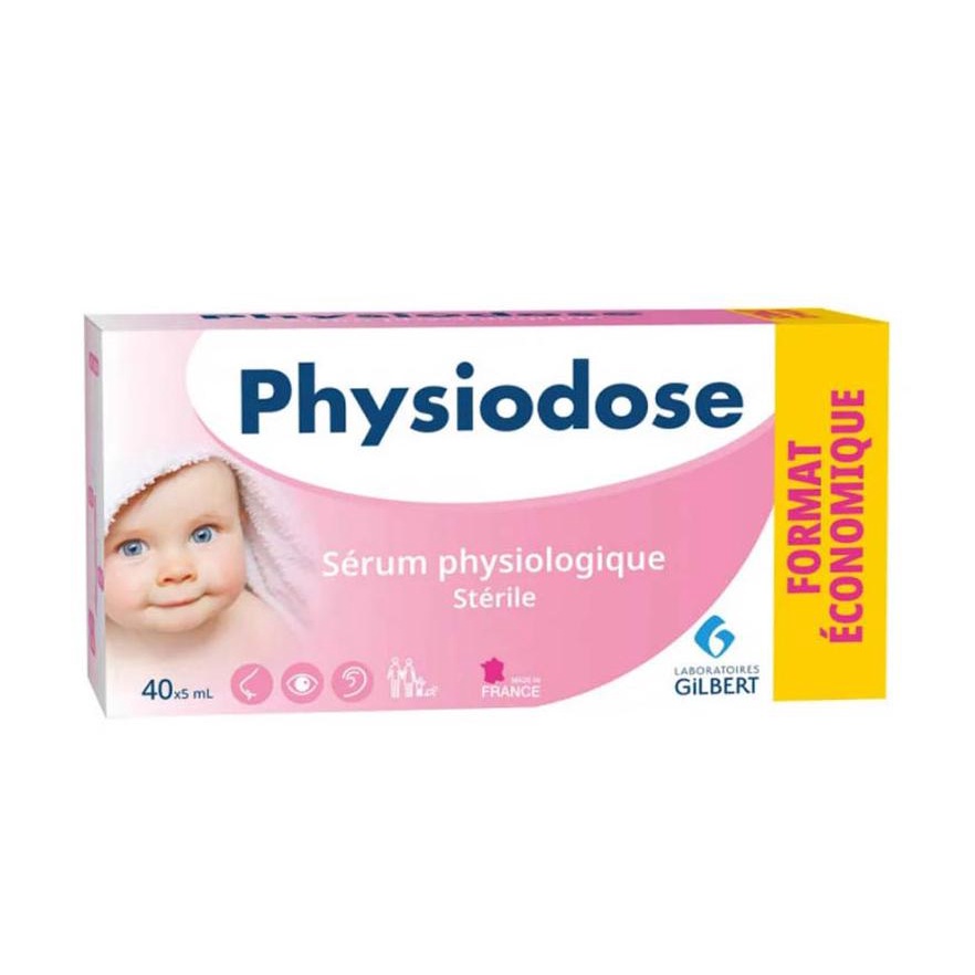Nước Muối Sinh Lý Hồng Physiodose Gifrer Pháp Cho Trẻ Sơ Sinh, 40 ống