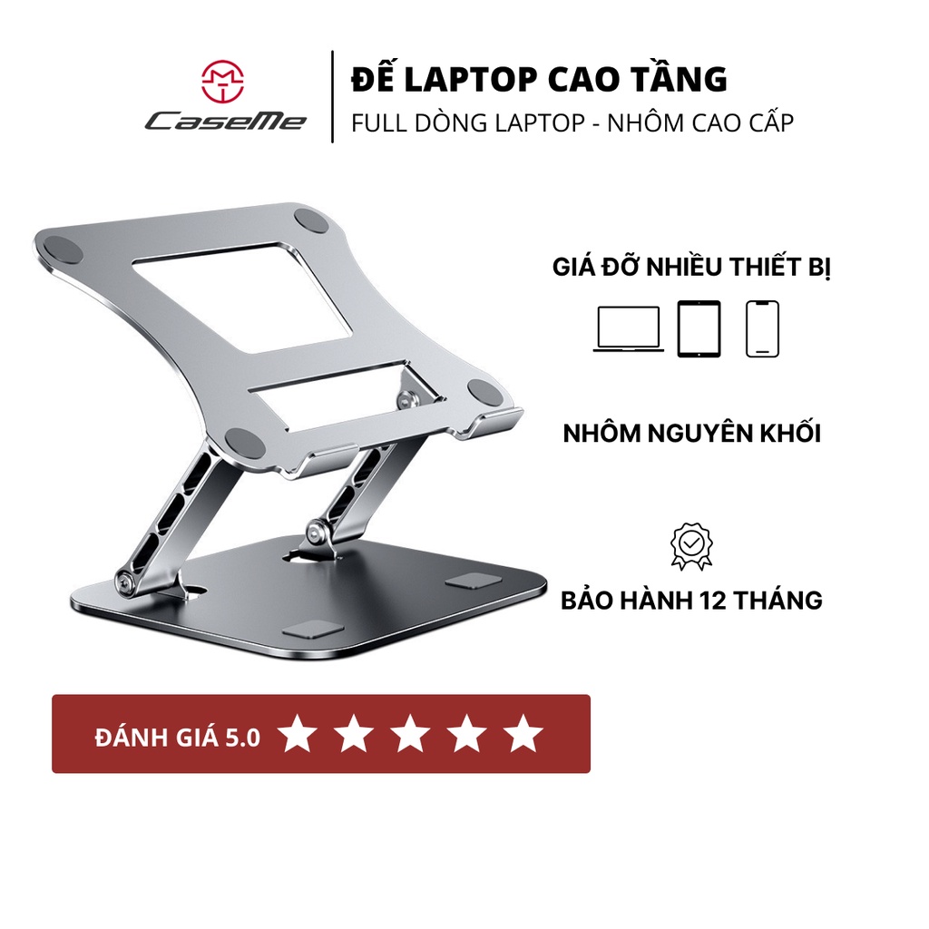 Đế Laptop, Mac cao cấp đúc CMC chất liệu Nhôm nguyên khối - Đế tản nhiệt laptop, mac - Giá đỡ laptop tăng chiều cao