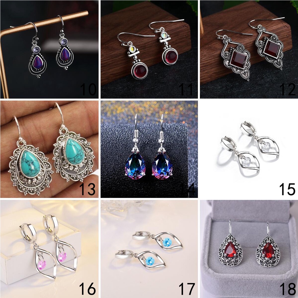 Khuyên tai bạc 925 nhiều kiểu dáng tùy chọn thời trang Hàn Quốc cho nữ Ed013