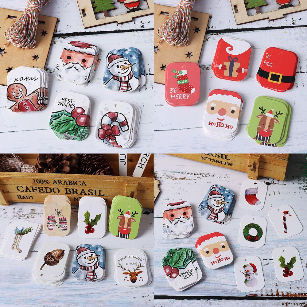 Set 48 / 50 Nhãn Giấy Kraft Gói Quà Giáng Sinh