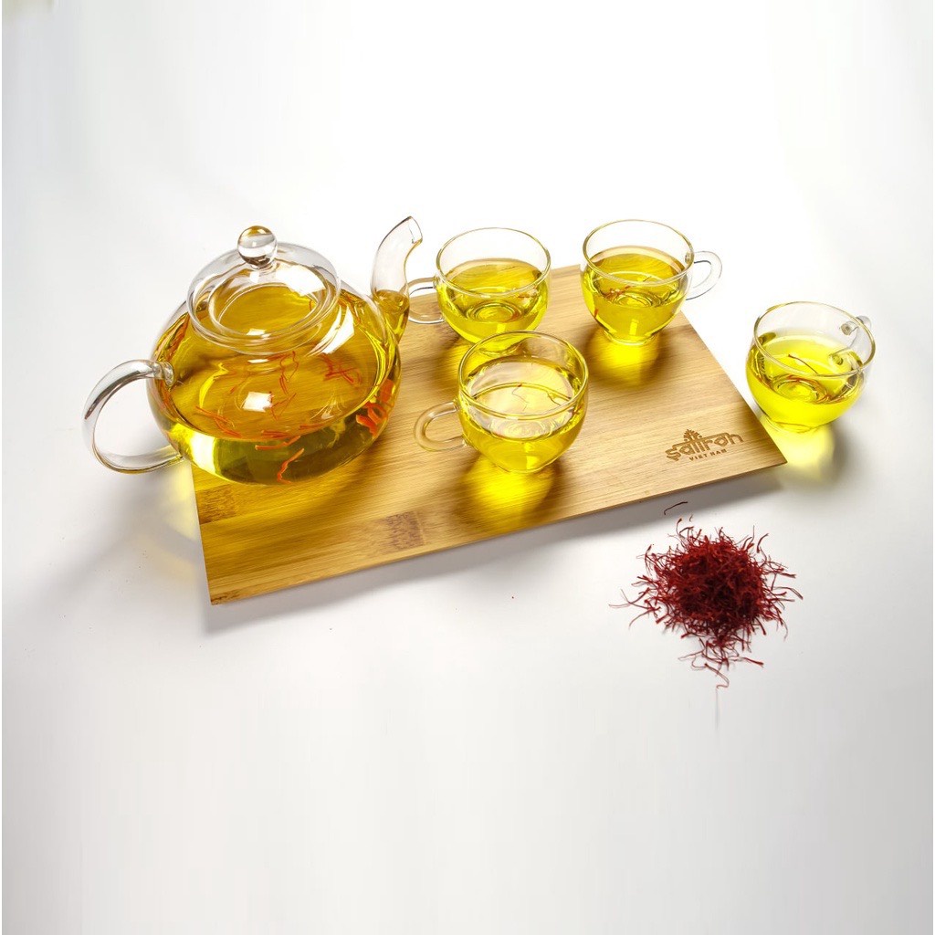 Bộ ấm thủy tinh cao cấp Saffron Việt Nam và khay đựng