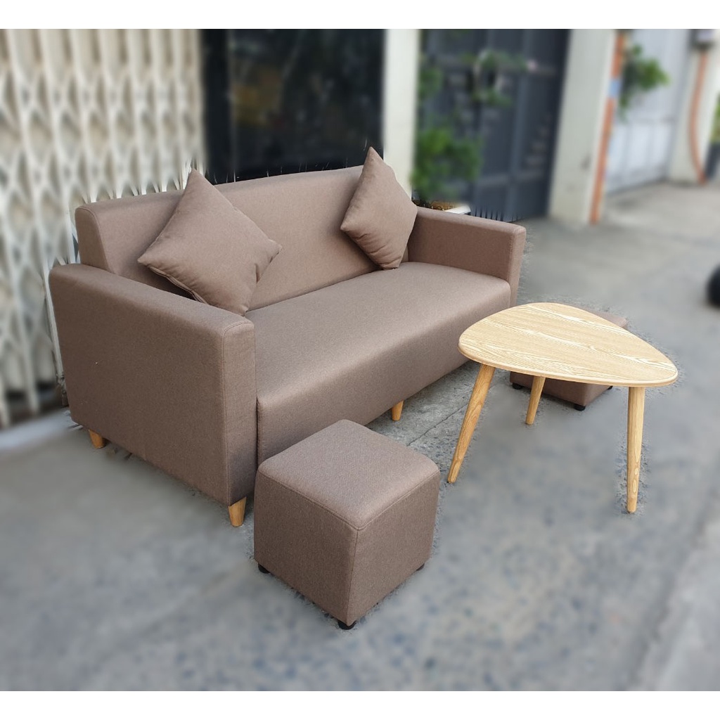 Bộ sofa giá rẻ tại kho - ghế sopha vải màu nâu tại Tphcm - Salon cao cấp giá thấp