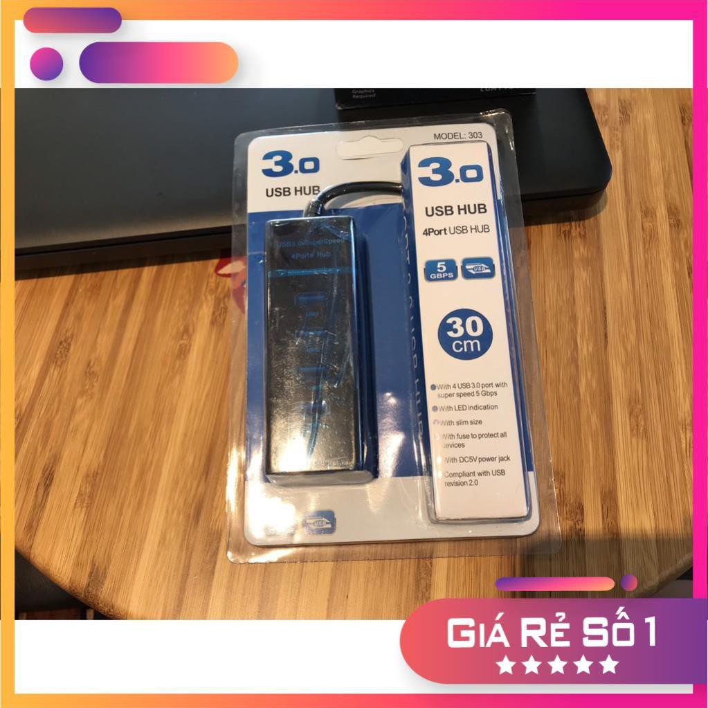 [RẺ SẬP SÀN] Hub Chia 4 Cổng USB 3.0 - 303A - Dây dài 30cm