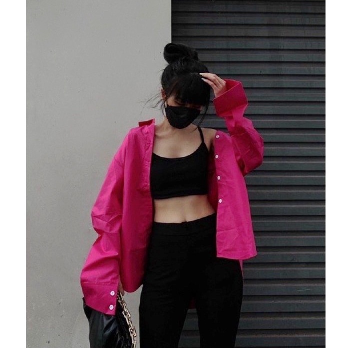 Áo sơ mi xanh lá dài tay nhiều màu hot trend nữ Missgirl