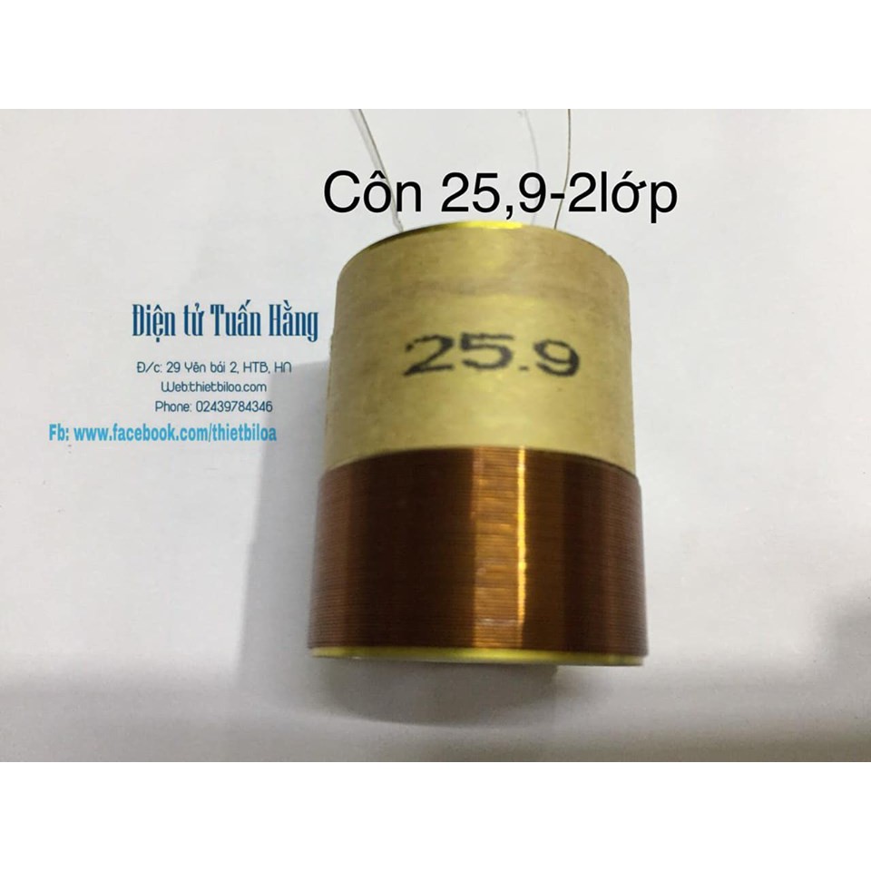 Coil  loa bass  25,9 2 lớp  nhôm .-Linh kiện thay thế sửa chữa loa