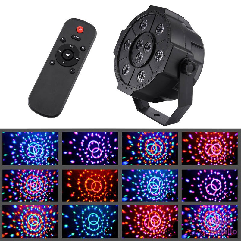 Đèn Disco 9 Bóng Led Rgb Kèm Điều Khiển Từ Xa