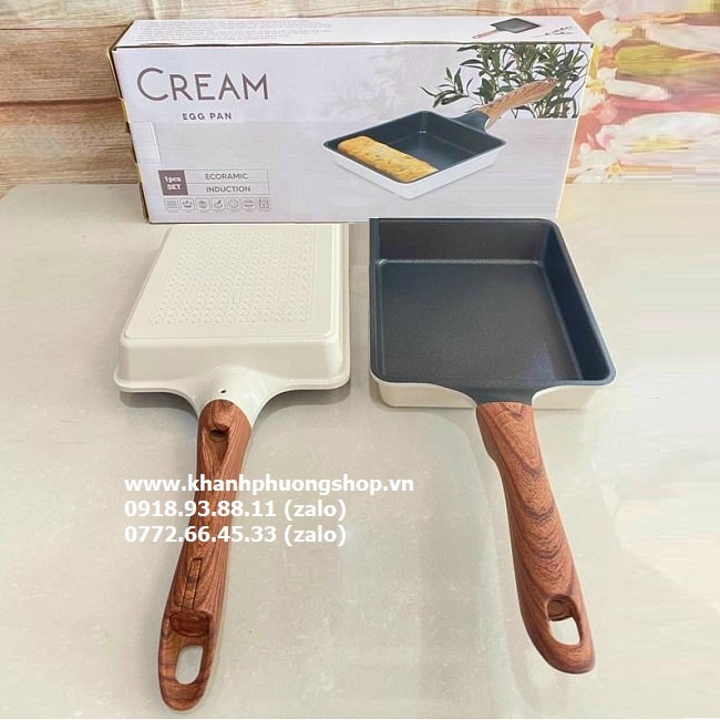 Chảo chiên trứng cuộn xài bếp từ Ecoramic Hàn Quốc - chảo chiên trứng cuộn xài bếp từ