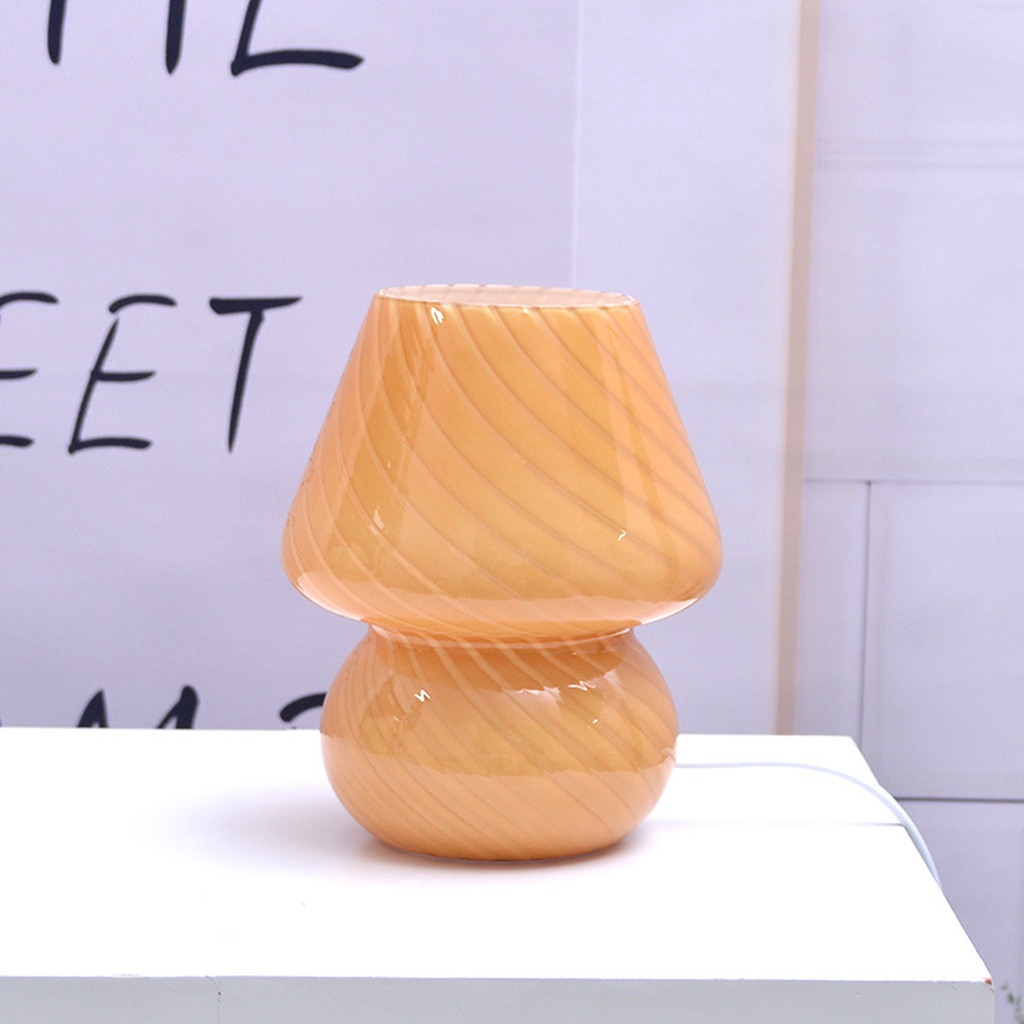 Đèn ngủ để bàn hình cây nấm dùng làm đạo cụ trang trí nội thất cổng USB phong cách hiện đại vintage