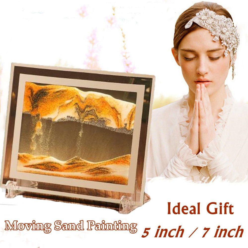 Tranh Cát 3D Hình Đồng Hồ Cát Nhiều Màu Sắc Trang Trí Nhà Cửa