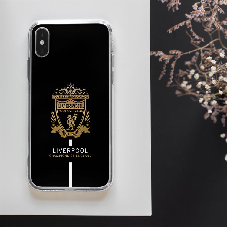 Ốp IP Ngon Bổ Rẻ logo đội bóng LIVERPOOL nền đen Silicon 91