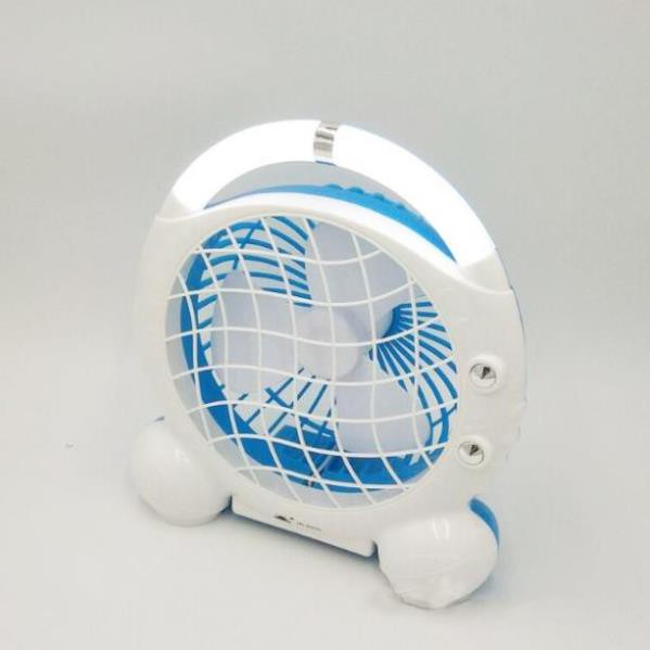 Quạt Sạc Tích Điện 2in1 Có Đèn Pin Mini Fan JR-5500, có tay cầm nên di chuyển dễ dàng ( Giao mẫu ngẫu nhiên )