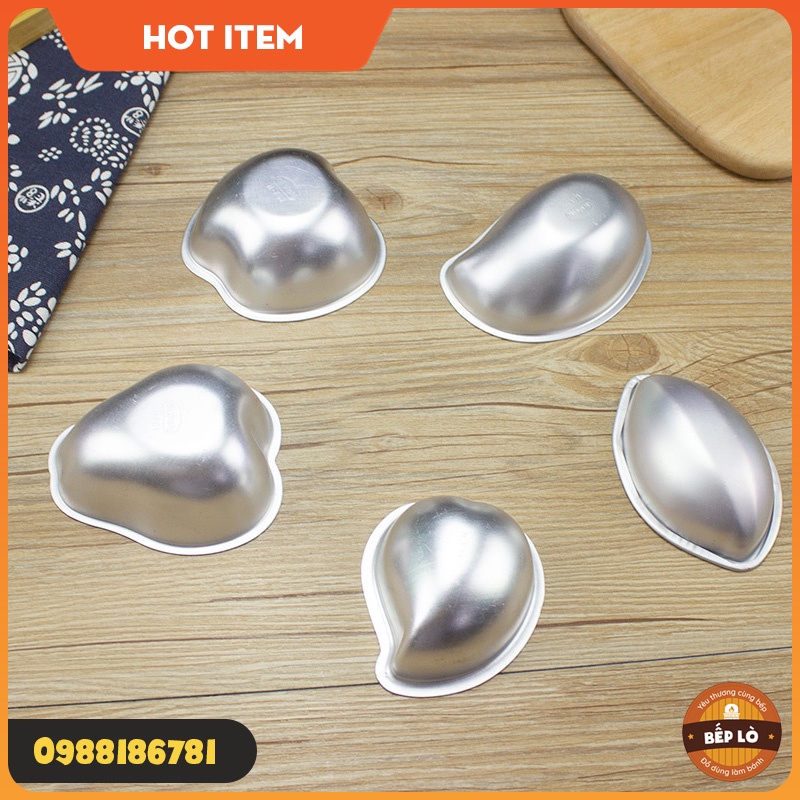 Khuôn bánh pudding bánh rau câu hoa quả lê / táo / xoài / chanh / đào / đu đủ