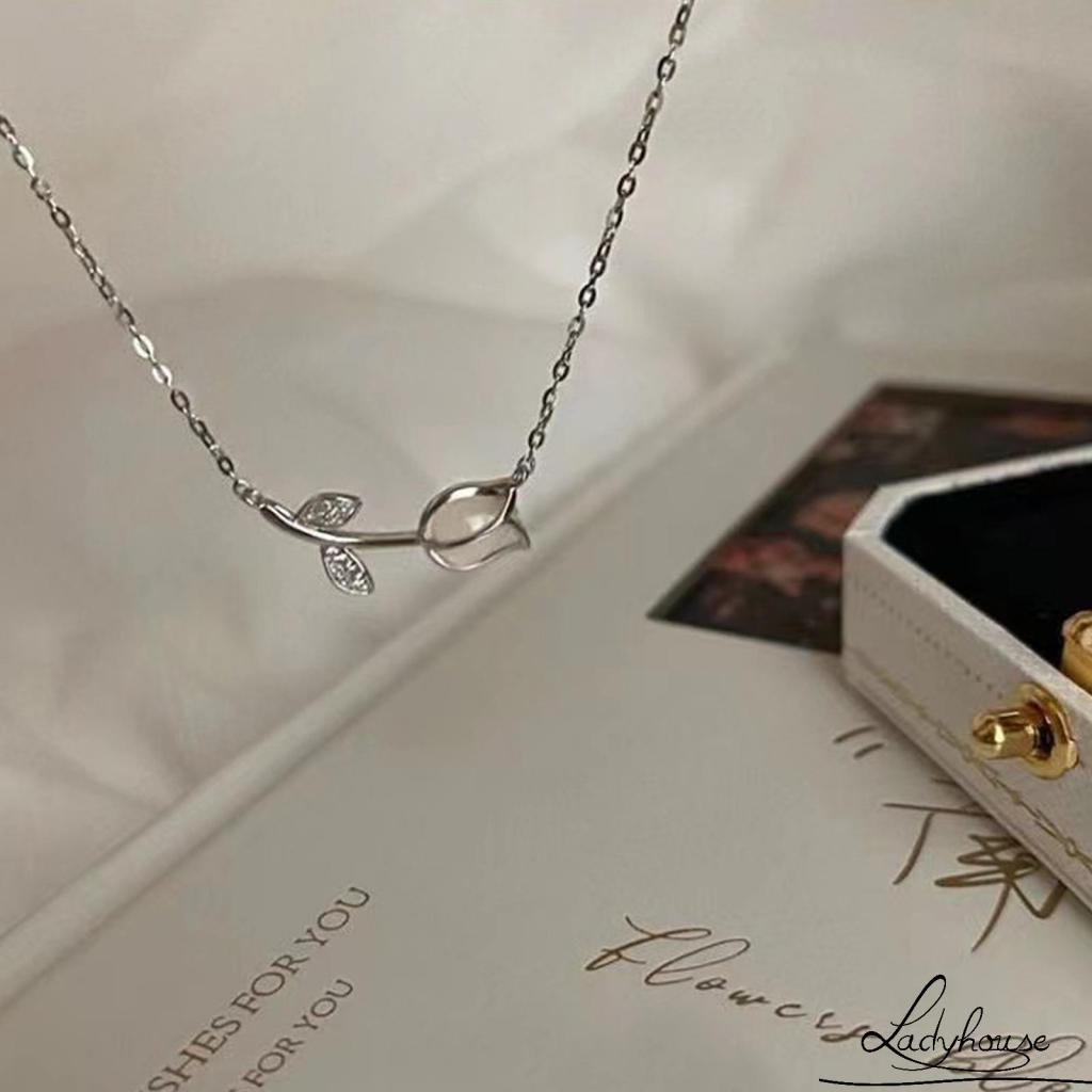 Vòng cổ Mặt Hình Hoa Tulip Sang Trọng Dành Cho Nữ