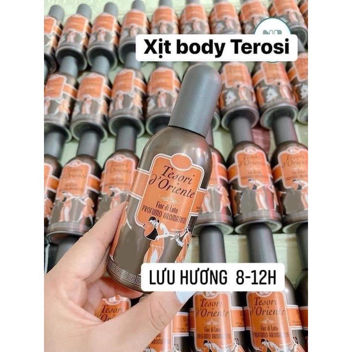 Xịt Thơm Body Tesori Nâu Hoa Sen 100ml , Xịt Body Mist Tesori Hương Nước Hoa mùi Hoa Sen Nâu