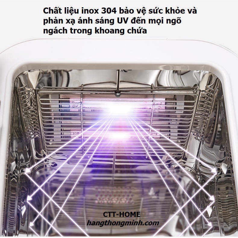 Máy - Tủ Tiệt Trùng UV Sấy Khô Bình Sữa K-PAST 18L Chính Hãng - 02 Bóng UV Philips