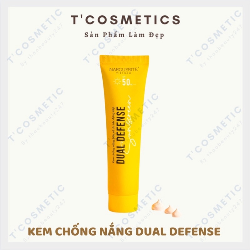 Kem Chống Nắng SPF 50PA+++ Dual Defense Suncreen Narguerite 30ml