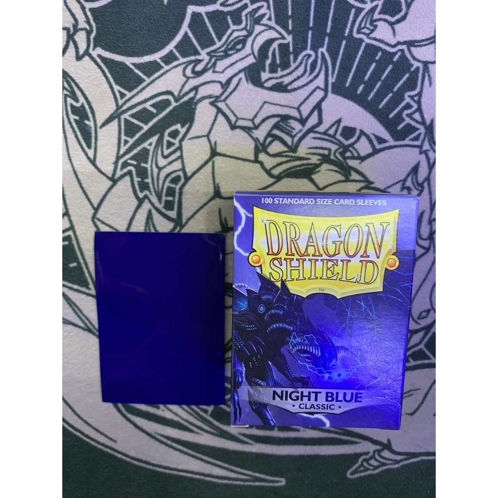 Phụ kiện Card Game Sleeve boc bài lẻ Dragon Shield Double Night blue