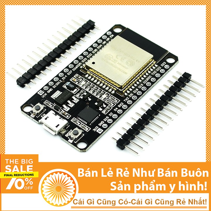 Mạch Thu Phát Wifi + Bluetooth BLE ESP32 NODEMCU NODE32 Internet Of Thing IOT Kèm Cáp