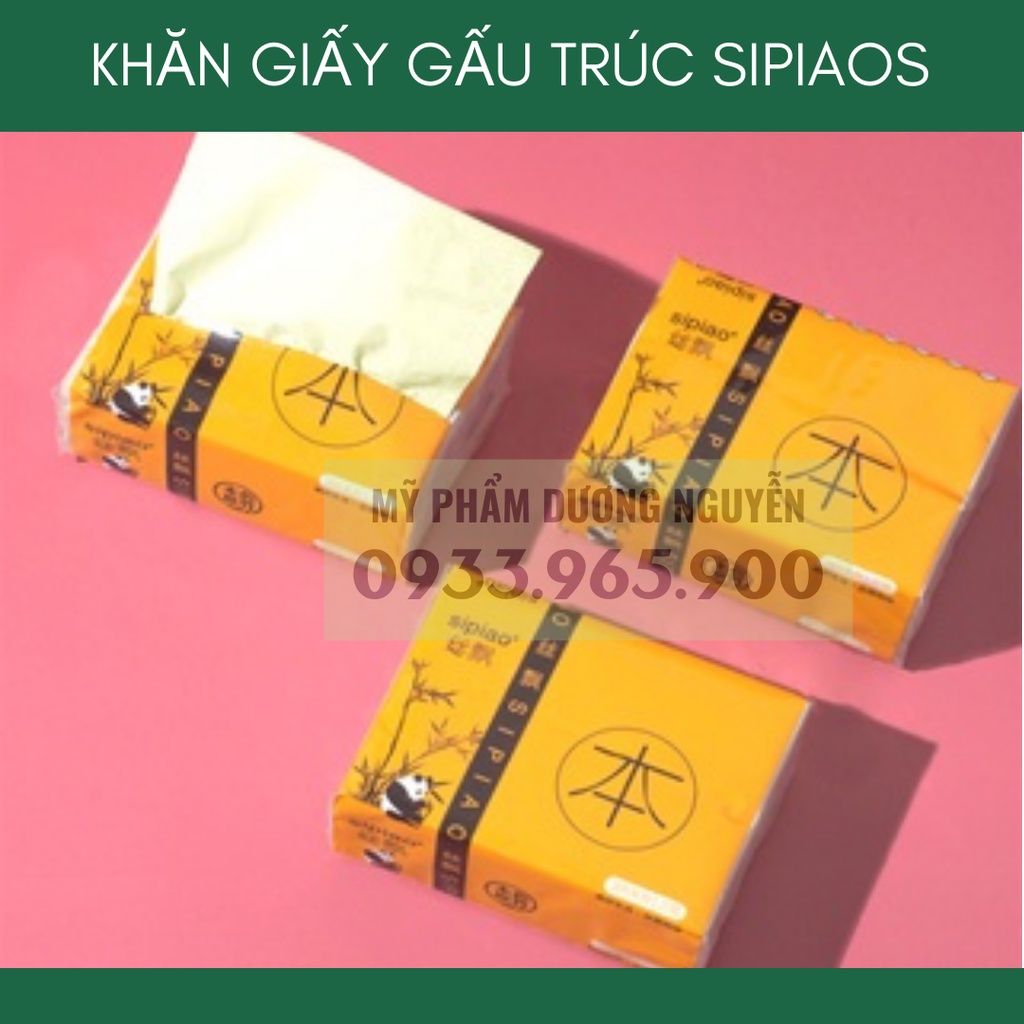 Khăn Giấy Gấu Trúc Sipiao 300 Tờ - 100% Bột Tre - Giấy Mềm Dai Siêu Thấm - Hút Nhanh