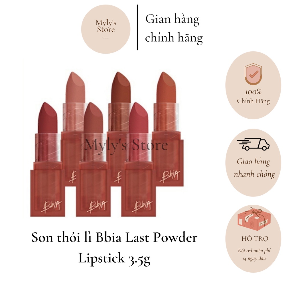 Son thỏi lì Bbia Last Powder Lipstick (6 màu) 3.5g - mylysstoredn