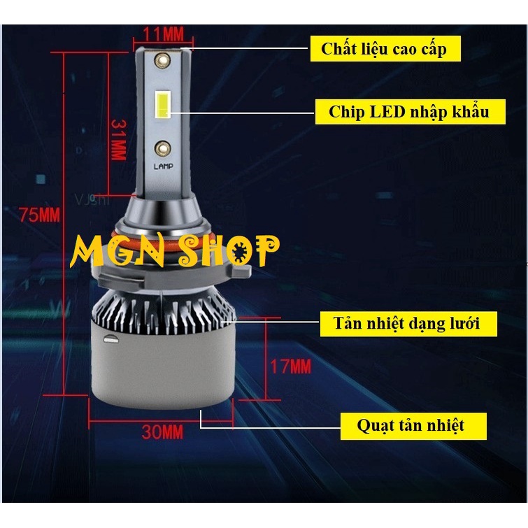 [Đèn LED DAO] [45W] [6000K] [H1 H4 H7 H8/H11/H16 HB3/HB4 HIR2/9012] dành cho ô tô xe máy