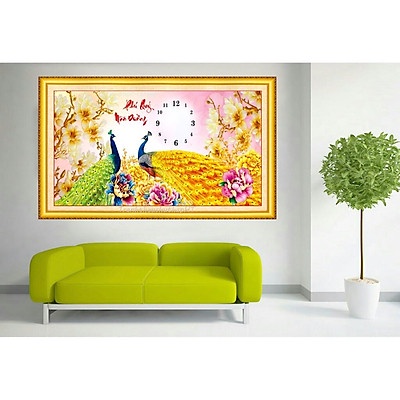 Tranh thêu phú quý mãn đường KT:74x39cm,tranh chưa thêu.Tặng kéo và xỏ chỉ.
