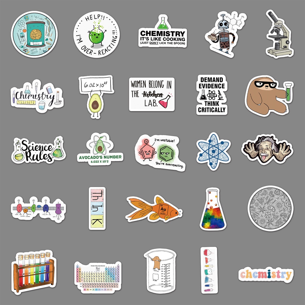 50Pcs/Set ❉ Fun Science & Chemistry Laboratory Series 06 Stickers ❉ Fashion DIY Waterproof Decals Doodle Stickers