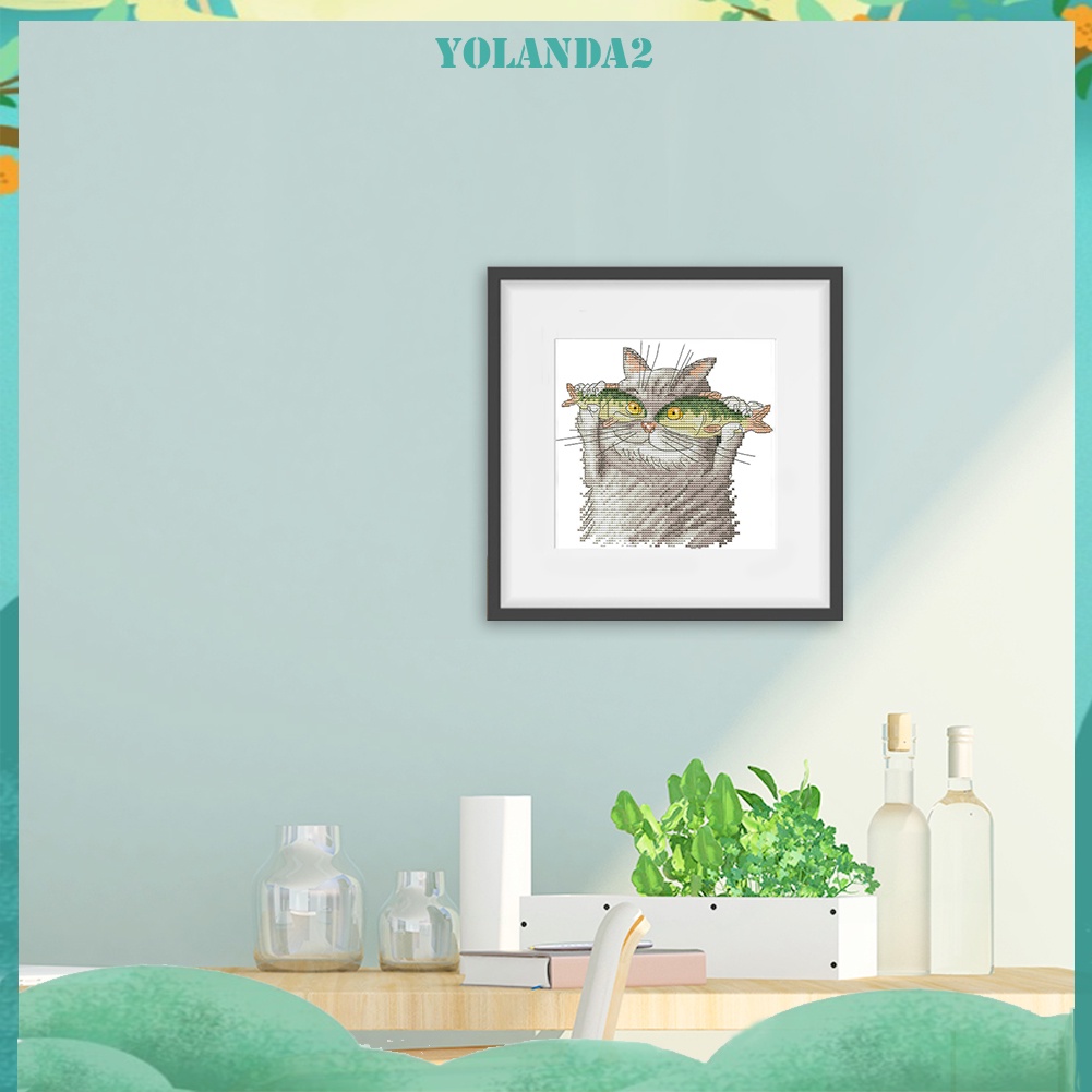 Tranh thêu 14CT hình đôi mắt cá