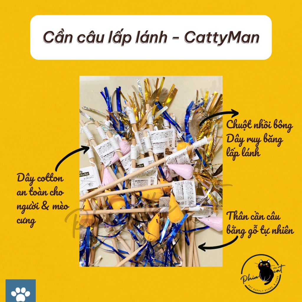 Cần câu mèo kim tuyến - CattyMan - Ảnh thật | phinthecat.petshop