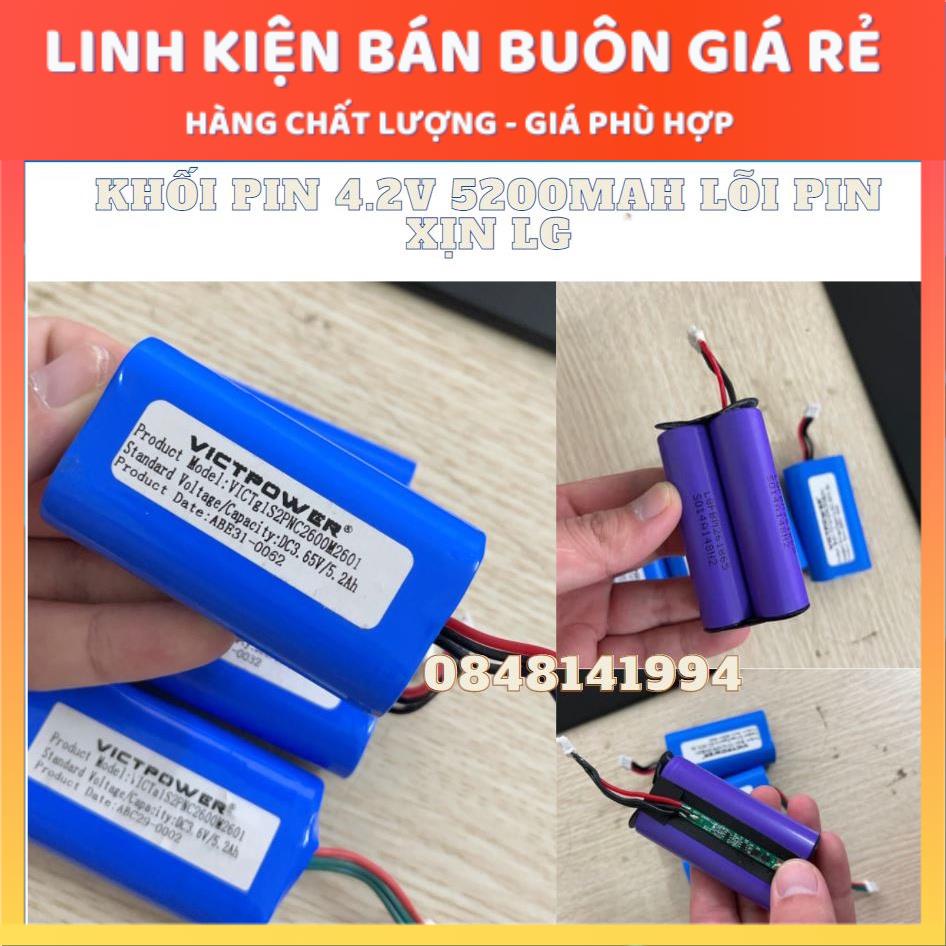 Khối pin VICTPOWER 1S - 5200mAH ( CELL PIN LG chính hãng )- Xả 2A Có mạch bảo vệ 1S