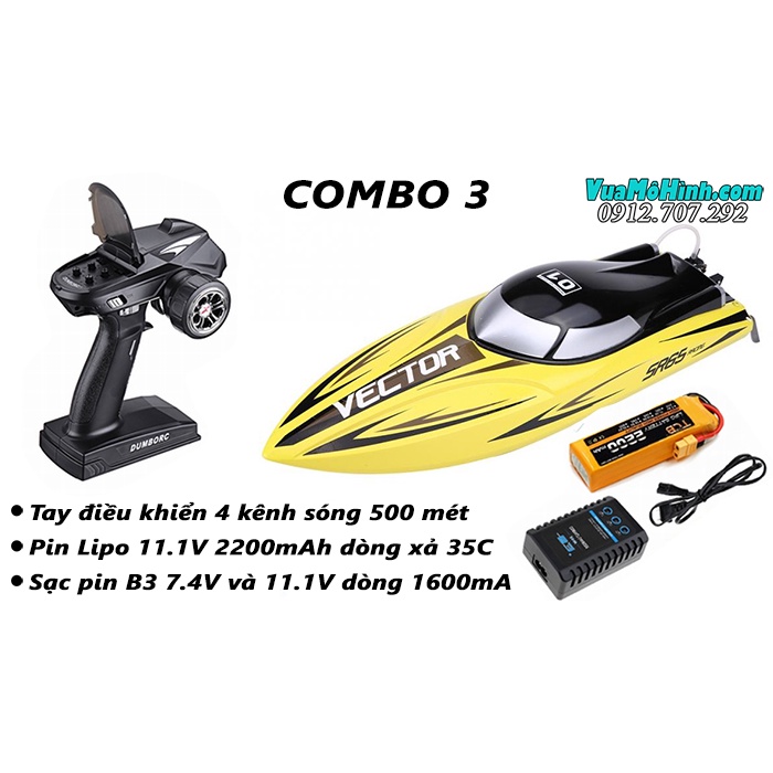 Cano điều khiển từ xa RC vector SR65P 60km/h phiên bản đầy đủ - thuyền mô hình tốc độ cao SR65 bản pro sóng xa 500 mét