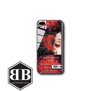 Ốp lưng kính cường lực hình hoa bỉ ngạn cho iphone 7 plus / 8 plus