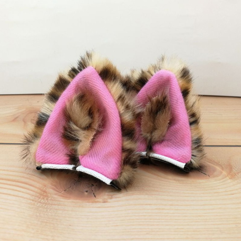 Kẹp Tóc Hình Tai Mèo Phối Lông Phong Cách Lolita Đáng Yêu