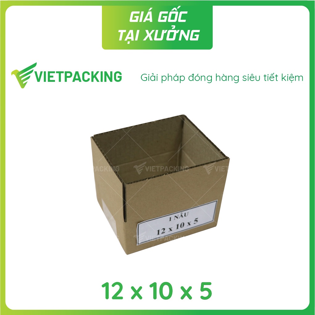 12x10x5 (1 Nâu) - 25 hộp carton đóng hàng đẹp, tiện dụng