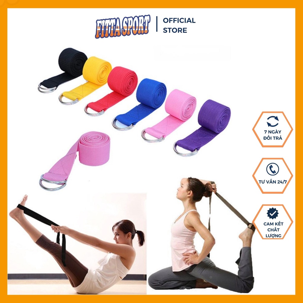 Dây tập Yoga Cotton loại tốt dài 1,8m x 3,8cm hỗ trợ tập động tác khó, tăng độ dẻo uốn người tập Yoga YO20