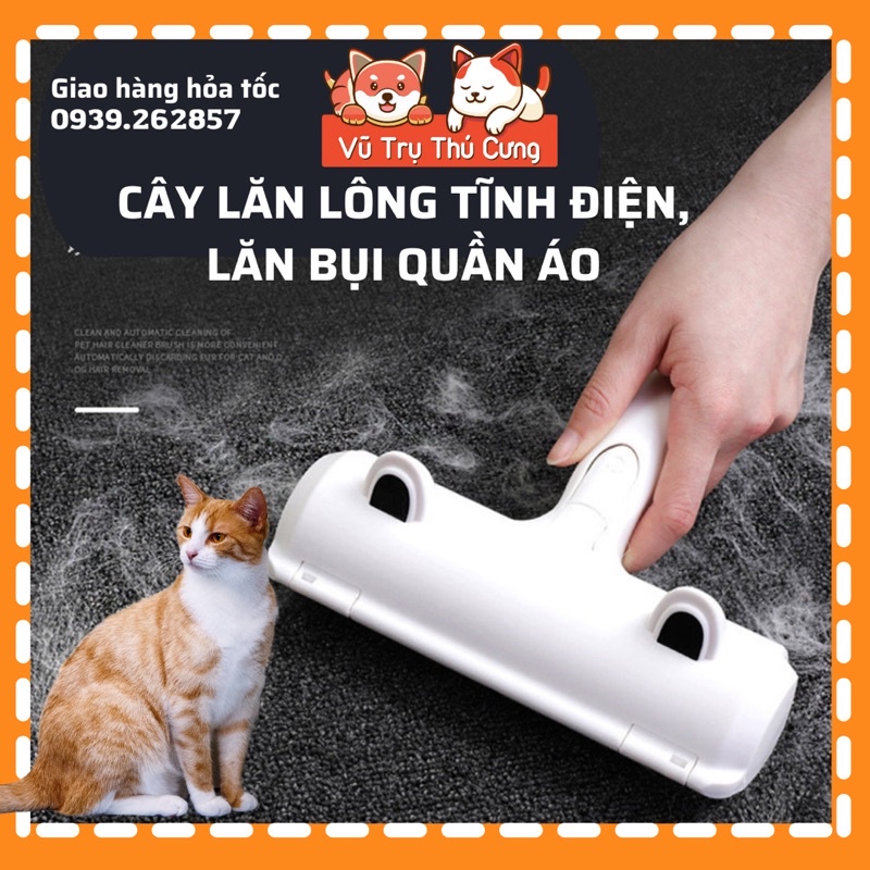 Cây lăn lông tĩnh điện, lăn bụi quần áo, ga giường, mẫu tai mèo trắng