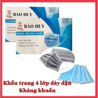 Hộp 50c khẩu trang ý tế Bảo Huy loại 4 lớp