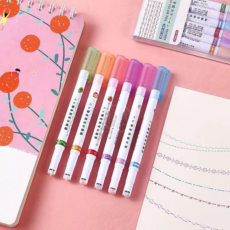 Bút Tạo Khối Dạ Quang Khung Cong 6 Màu Sắc Chọn Lựa