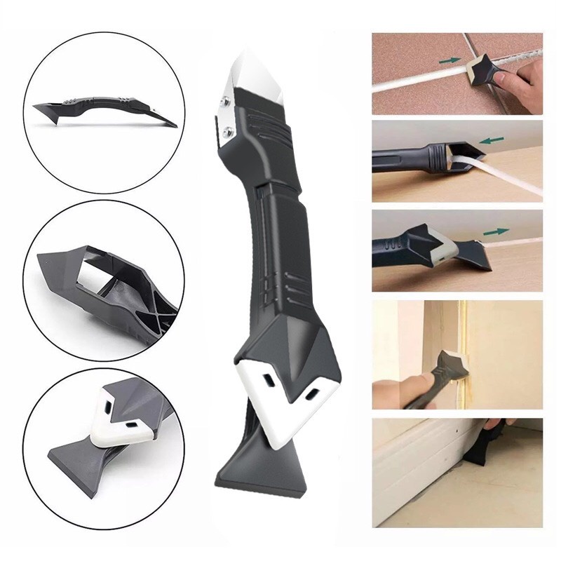 Dụng cụ cạo keo silicon đầu kim loại kèm loại tặng kèm 5 đầu