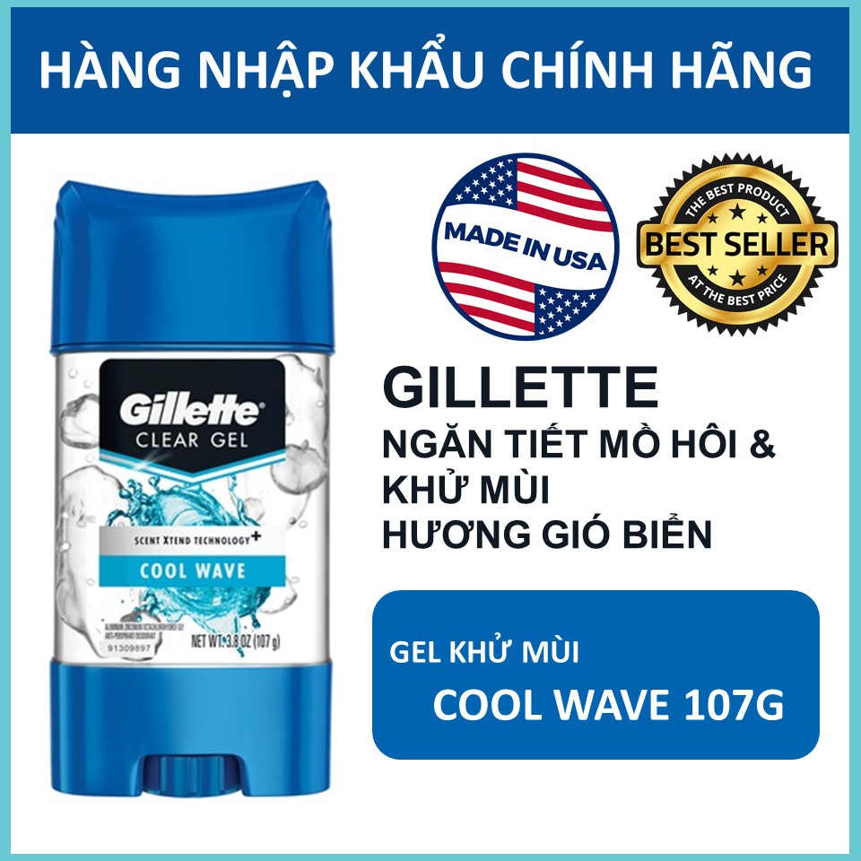 Gel khử mùi Gillette Cool Wave Clear Gel 107g