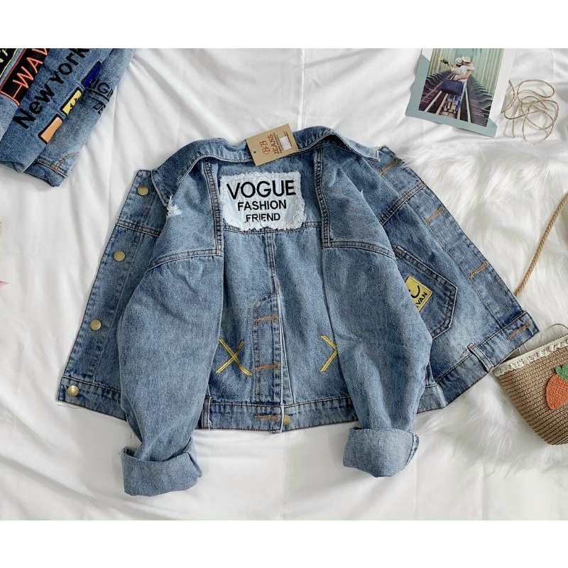 Áo Khoác jean nữ cao cấp vnxk