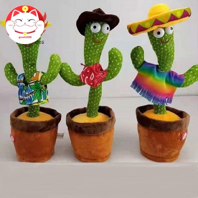 Cây xương rồng nhảy múa đồ chơi vui nhộn phát 120 bài hát nhại lại được giọng nói có pin độc đáo