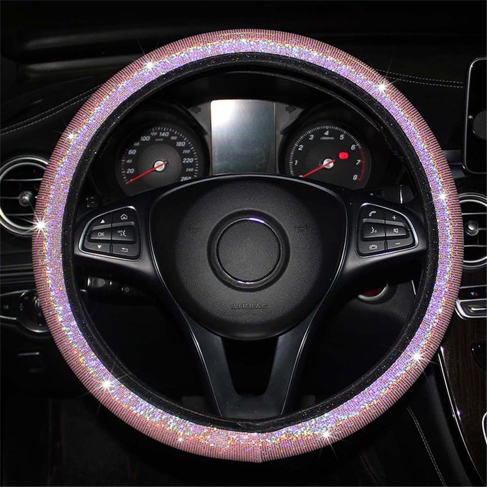 Vỏ Bọc Vô Lăng Xe Hơi Co Giãn Nhiều Màu Lấp Lánh Chống Trượt 38cm