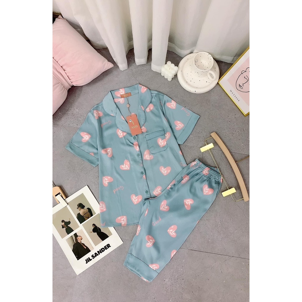 Bộ đồ mặc nhà cao cấp hãng Sam. SET đồ Pijama mặc nhà chất lụa Luxury siêu mềm nhẹ, thoáng mát.