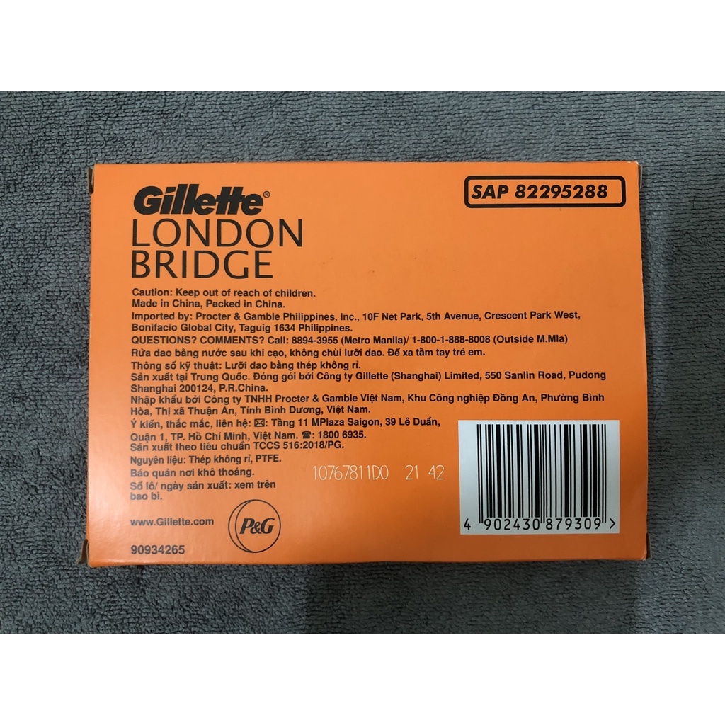 Hộp 100 Lưỡi Lam Gillette London Bridge ( Cam ) Siêu Bén Dành Cho Barbershop ,Spa.100 Cái / Hộp ( 10 hộp nhỏ )