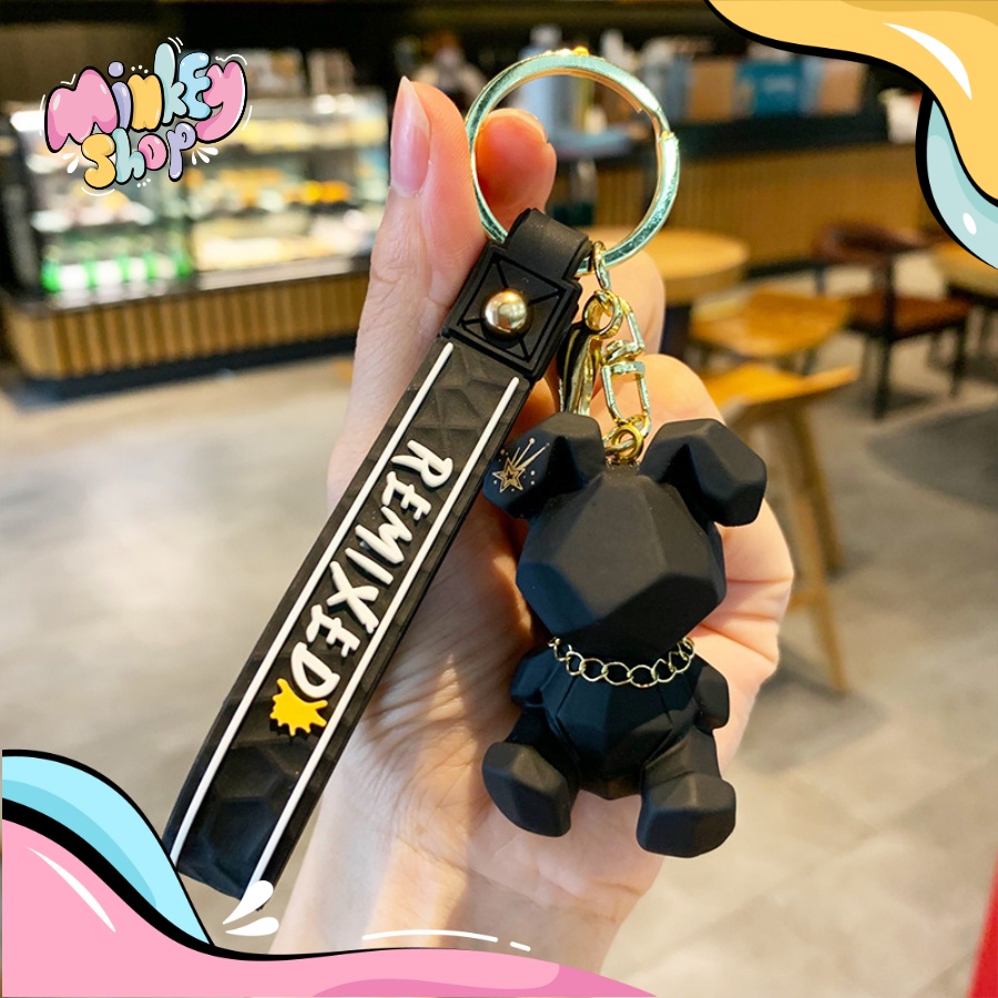 Móc khóa Gấu REMIXED Dễ Thương Phụ Kiên Ô Tô, Túi Xách, Ba Lô Cute 02MKG -Minkey