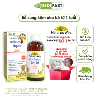 Siro bổ sung kẽm nước cho bé NATURE’S WAY KIDS SMART LIQUID ZINC chai 200ml giúp bé ăn ngon ăn khỏe hết lười ăn