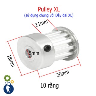 Buly, Puly, Pulley XL Trục 5mm - 10 Răng, sử dụng với dây đai XL